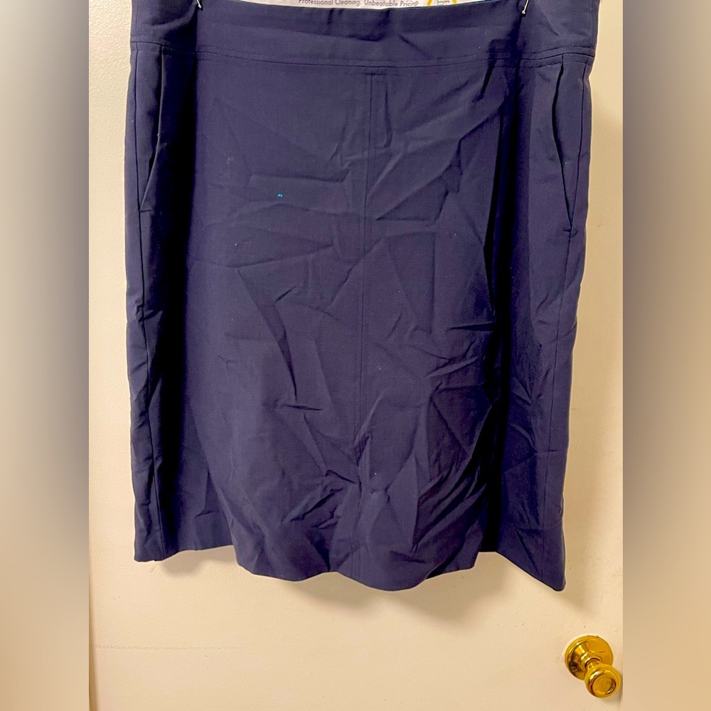 Fancy Fitted Dark Blue Office Skirt